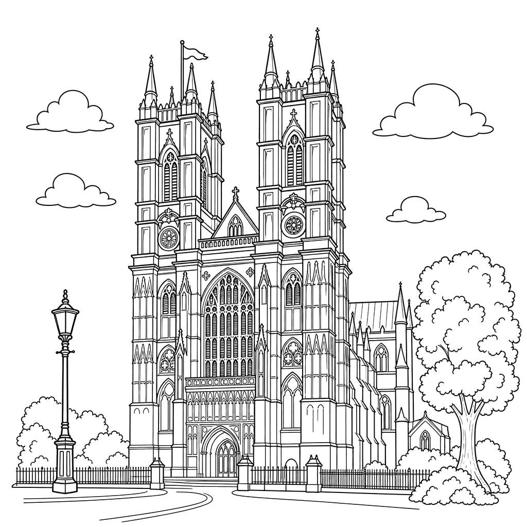 Westminster Abbey Coloring Page
