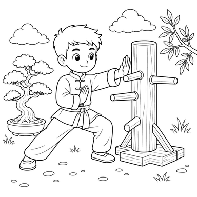 Wing Chun Coloring Page