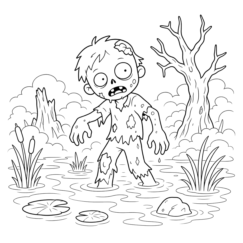 Friendly Zombie in the Swamp