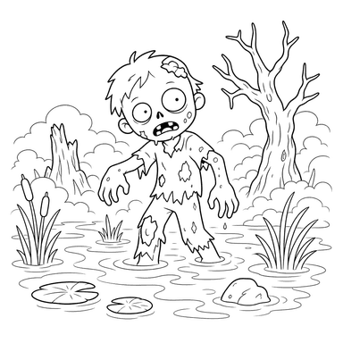 Friendly Zombie in the Swamp