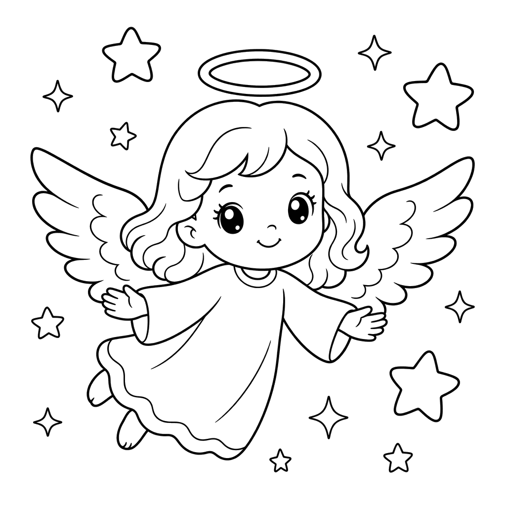 Angel with Twinkling Stars