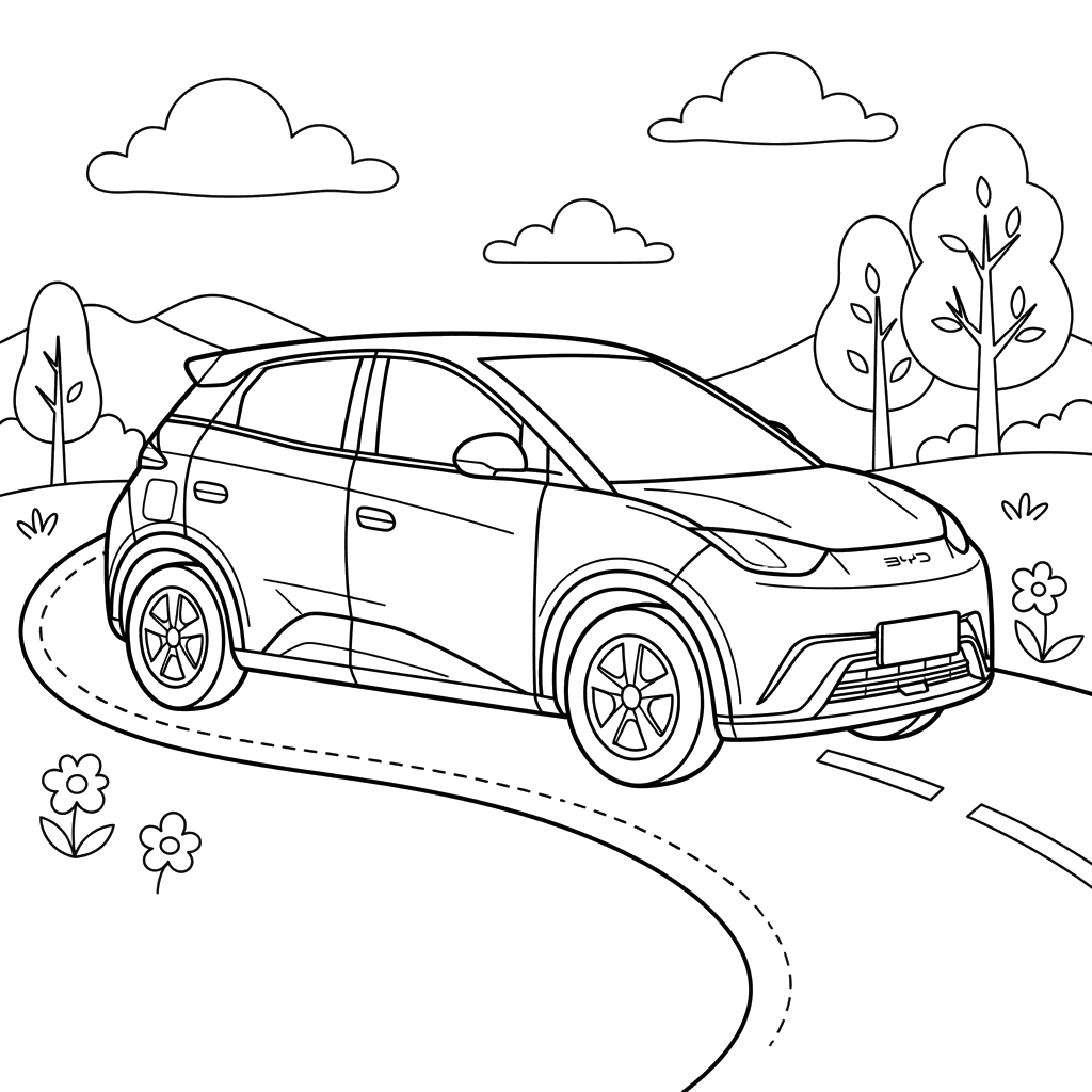 BYD Seagull Car Coloring Page
