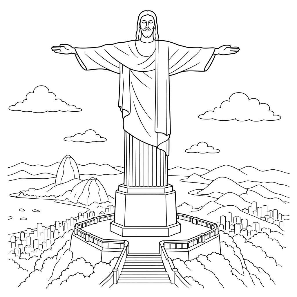 Christ the Redeemer Coloring Page