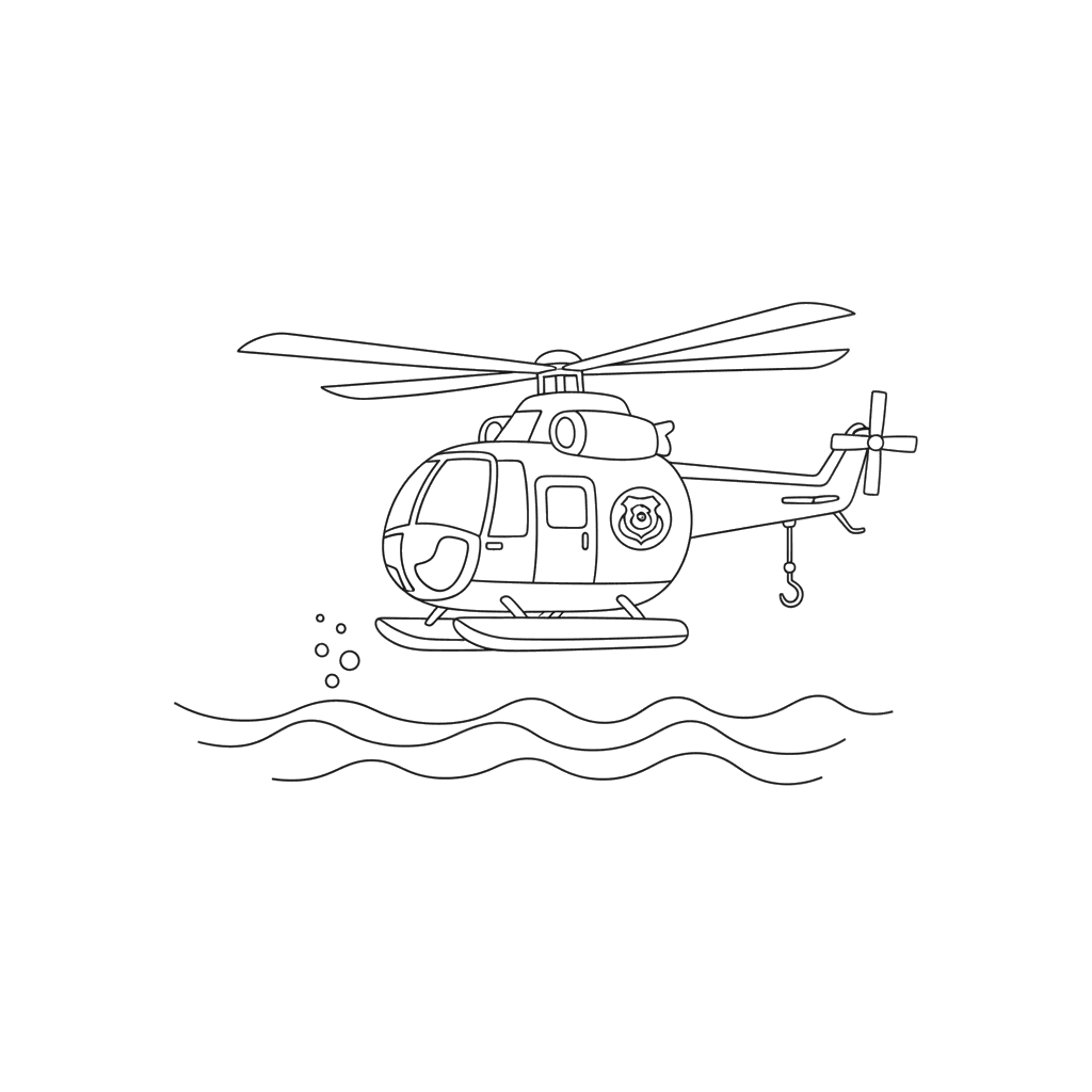 Coast Guard Helicopter Coloring Page