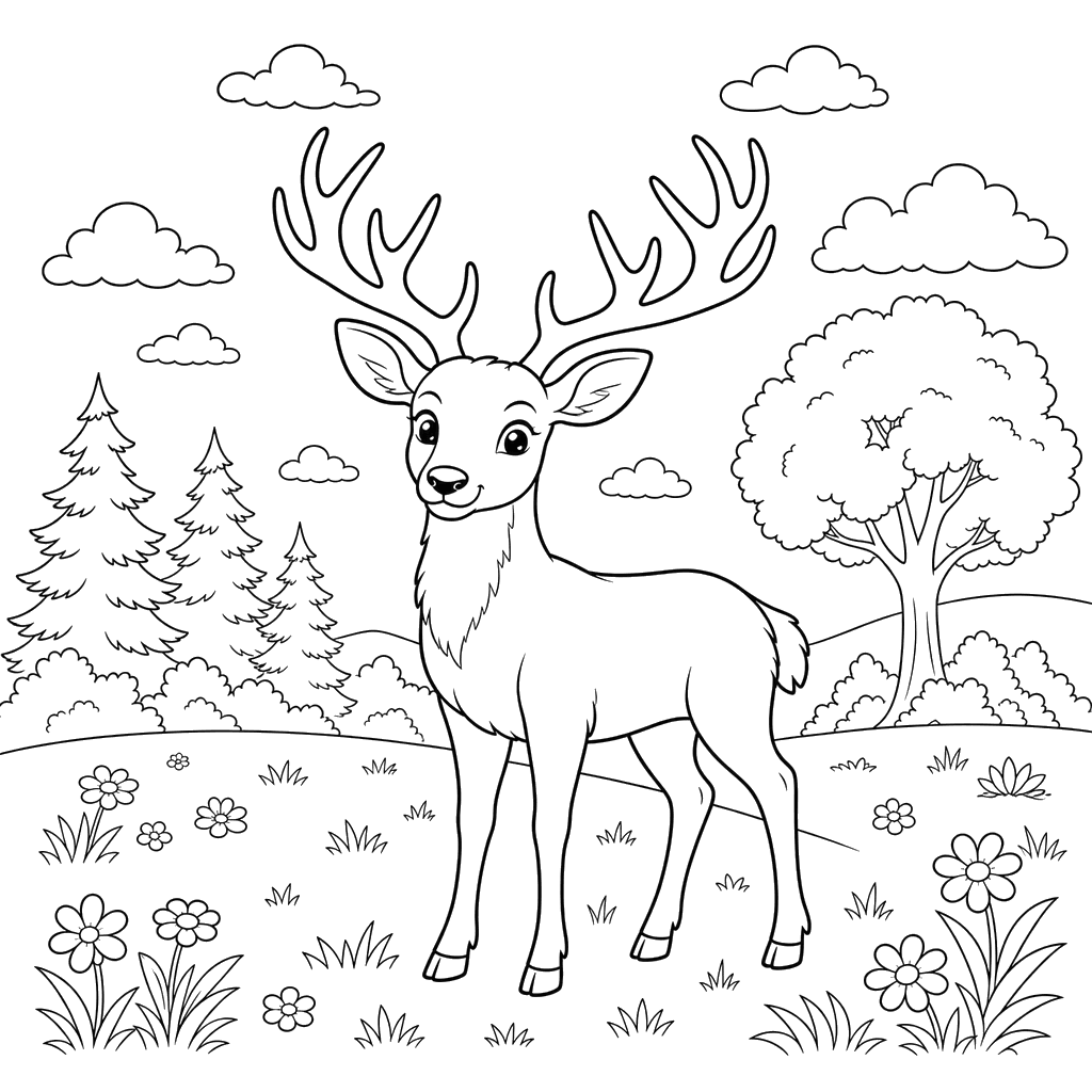 Deer with Big Antlers