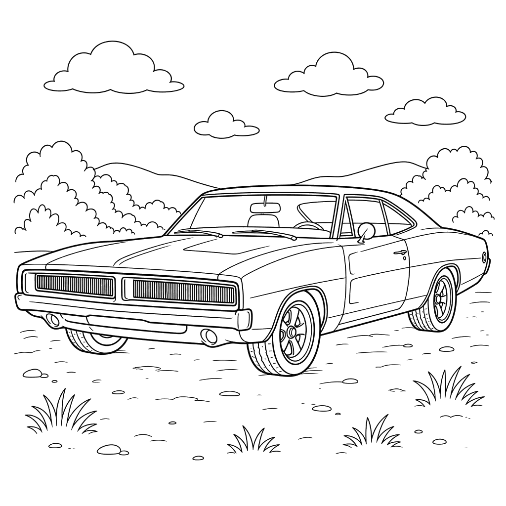 Dodge Charger Coloring Page