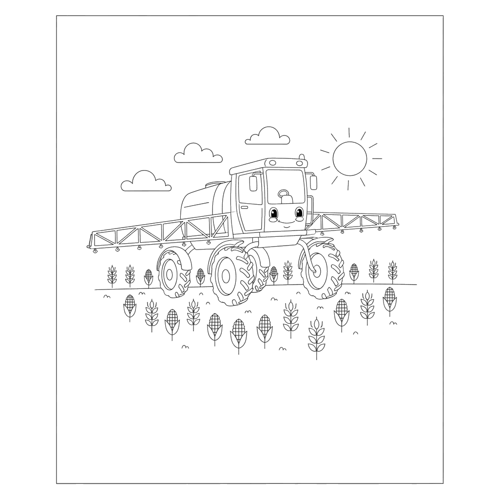 Farm Sprayer Coloring Page