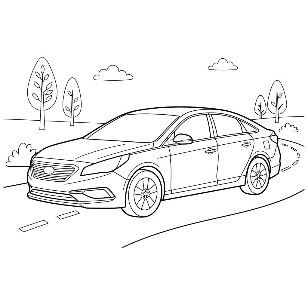 Hyundai Sonata Coloring Page