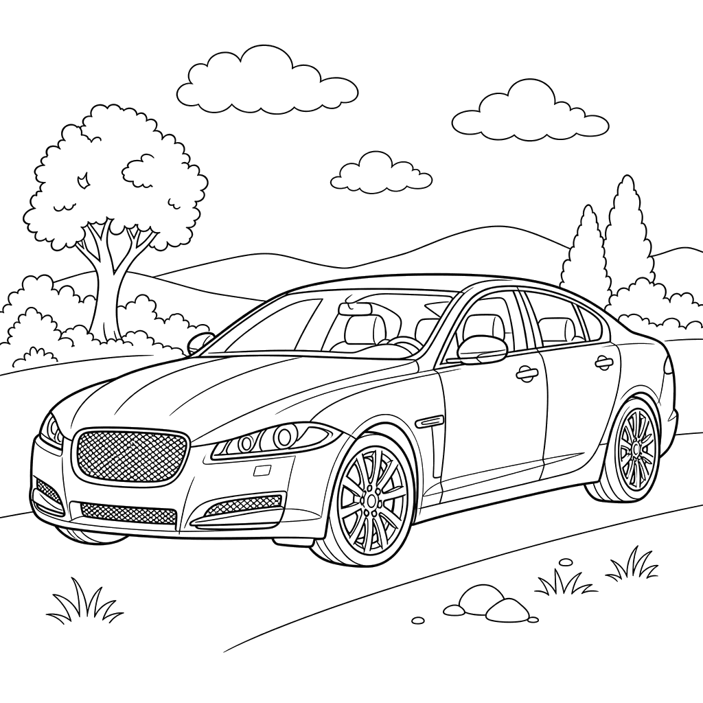 Jaguar XF Coloring Page