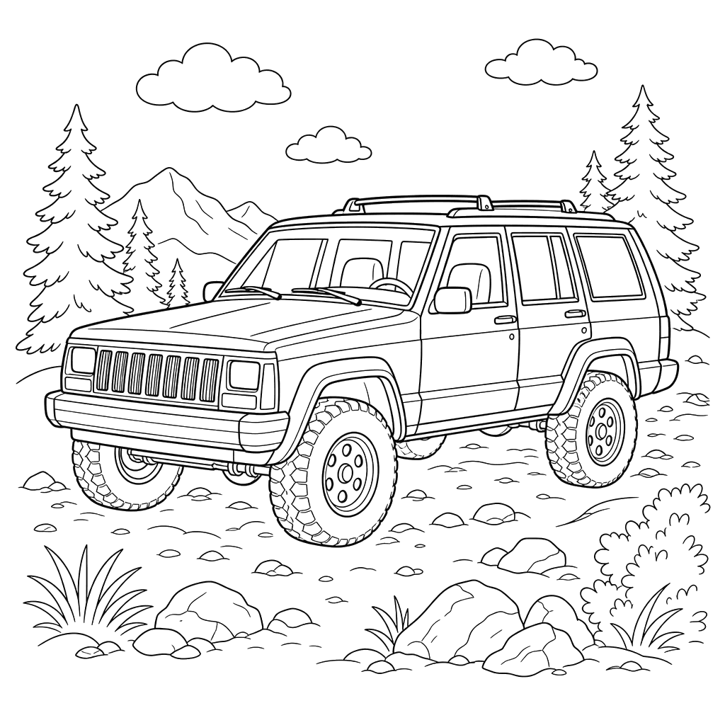 Jeep Cherokee Coloring Page