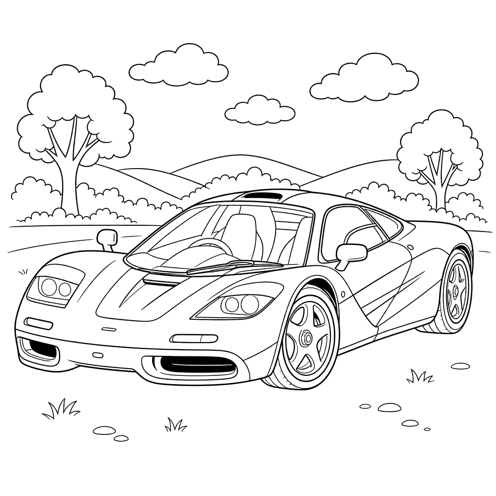 McLaren F1 Race Car Coloring Page