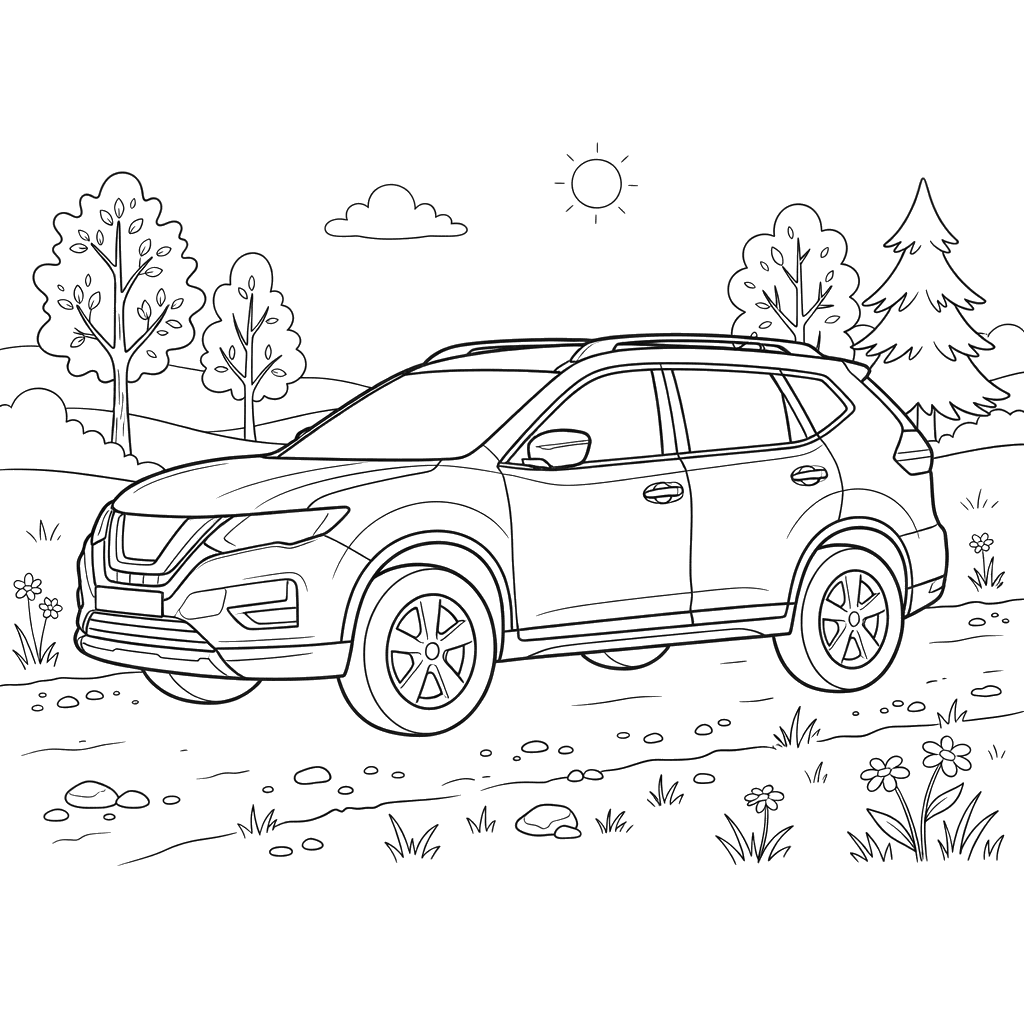 Nissan X-Trail Coloring Page