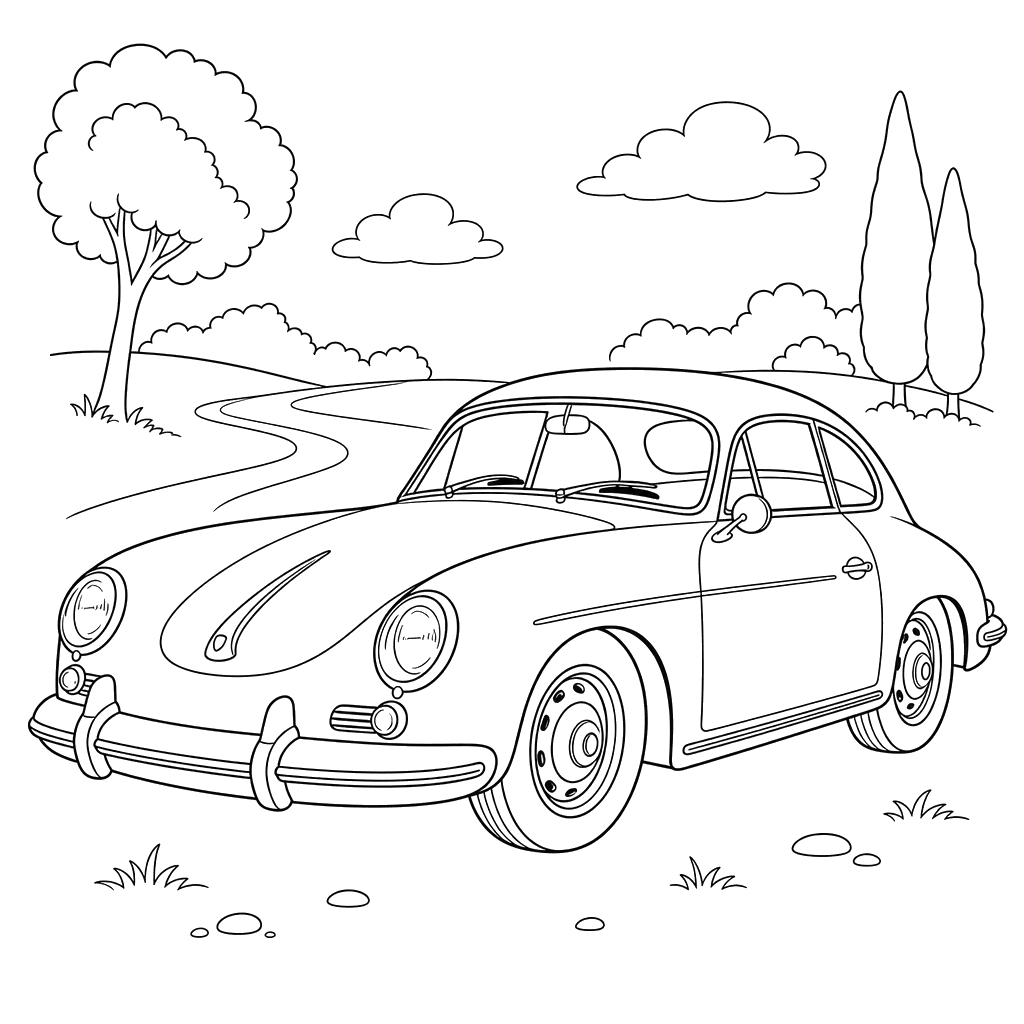Porsche 356 Coloring Page