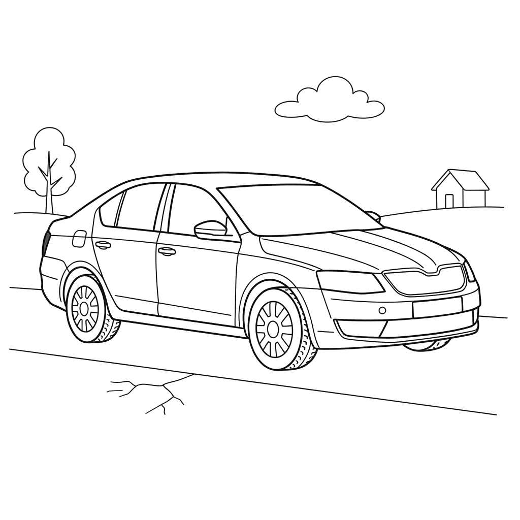 Skoda Octavia Car Coloring Page
