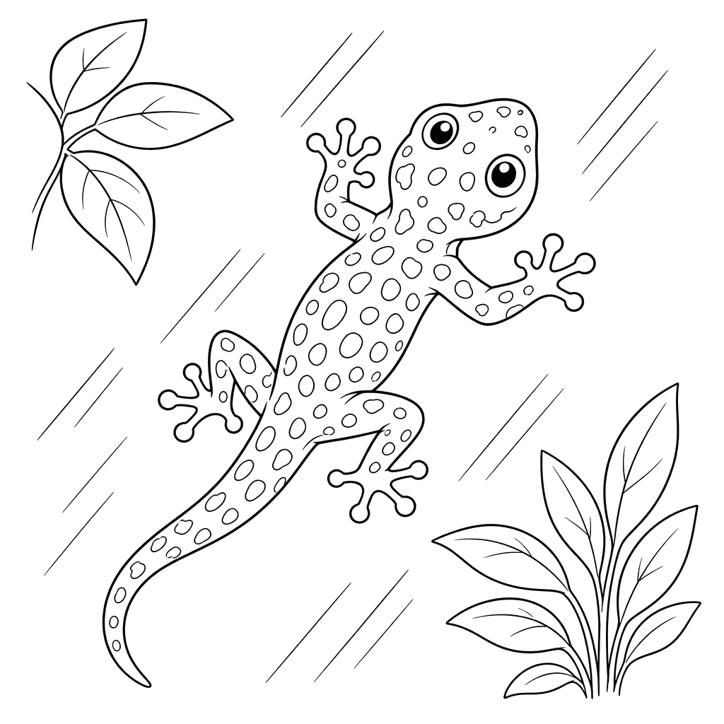 Spotted Gecko on Glass