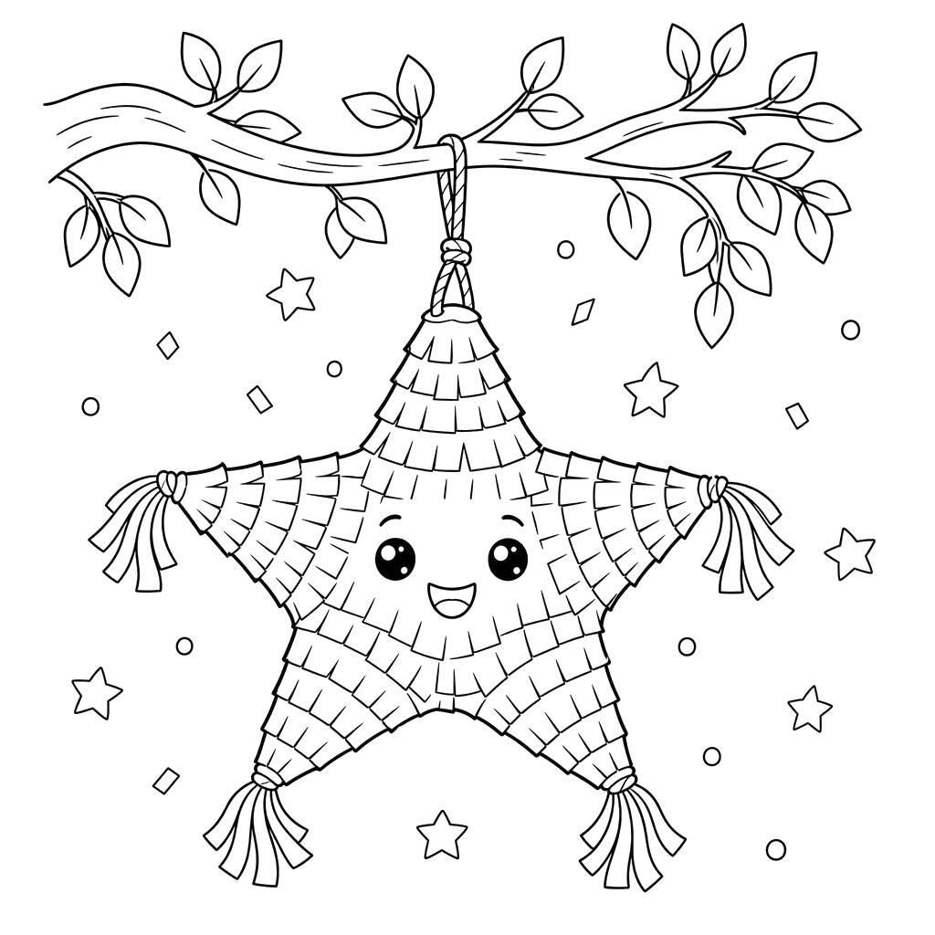 Star Piñata on a Branch