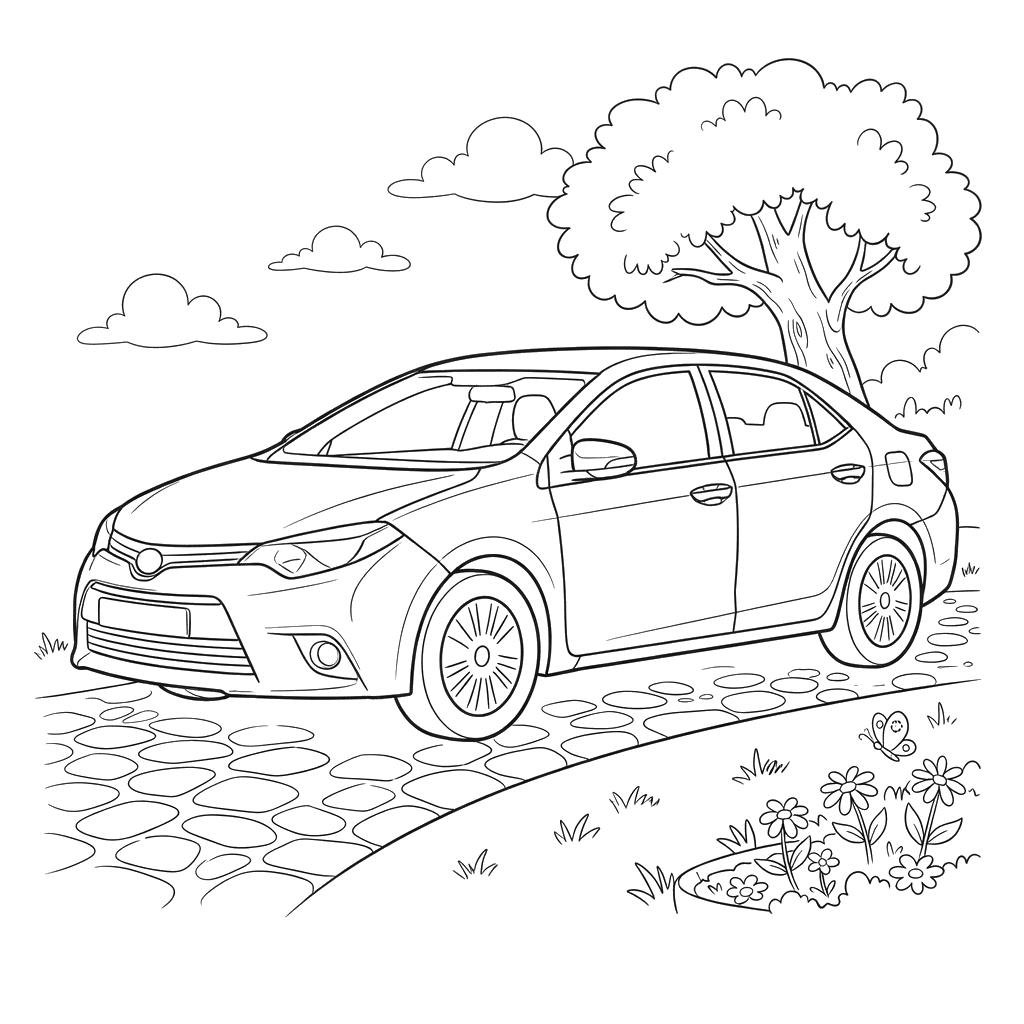 Toyota Corolla Coloring Page for Kids
