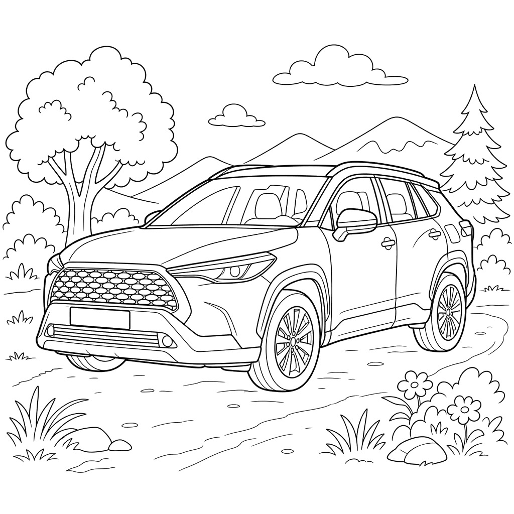 Toyota Corolla Cross Coloring Page
