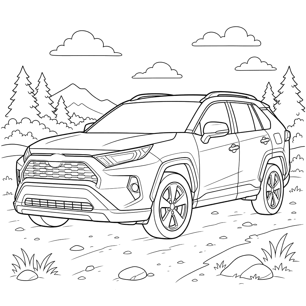 Toyota RAV4 Coloring Page