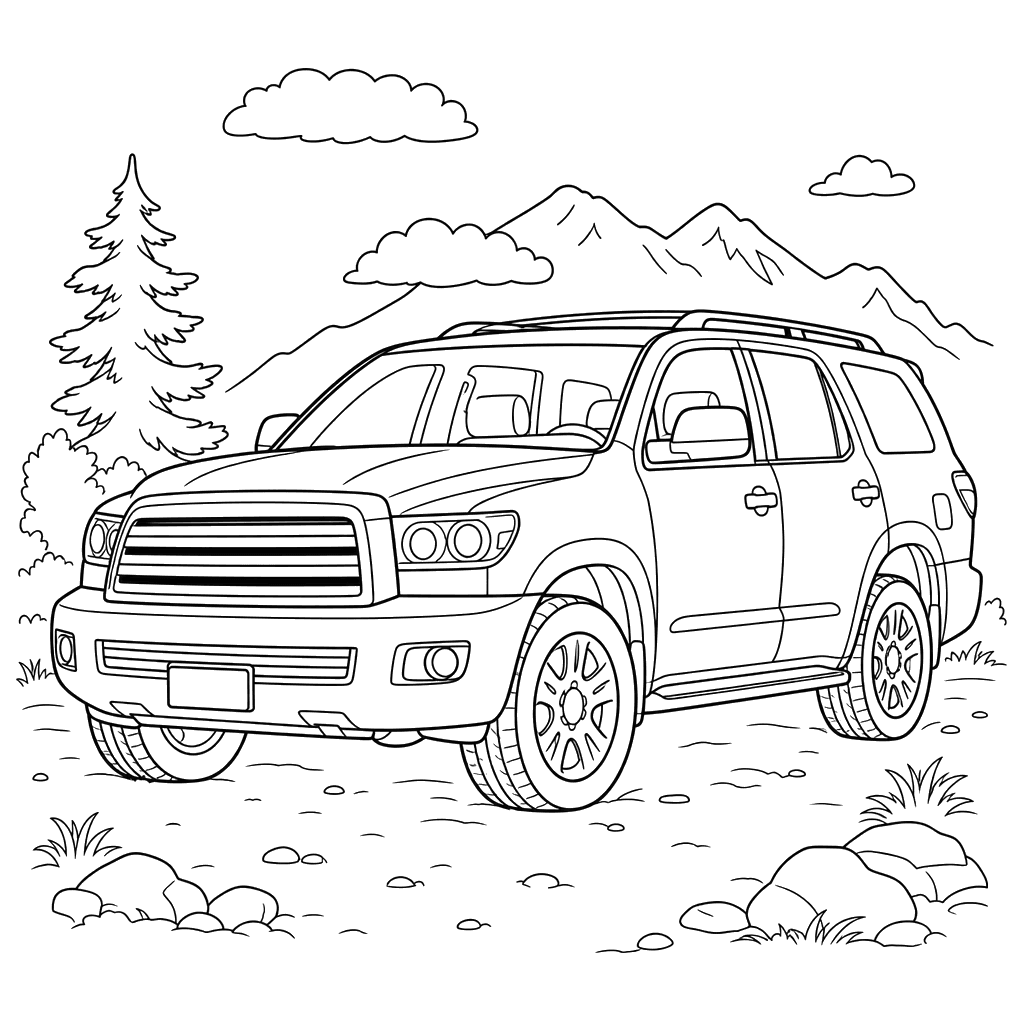 Toyota Sequoia SUV Coloring Page