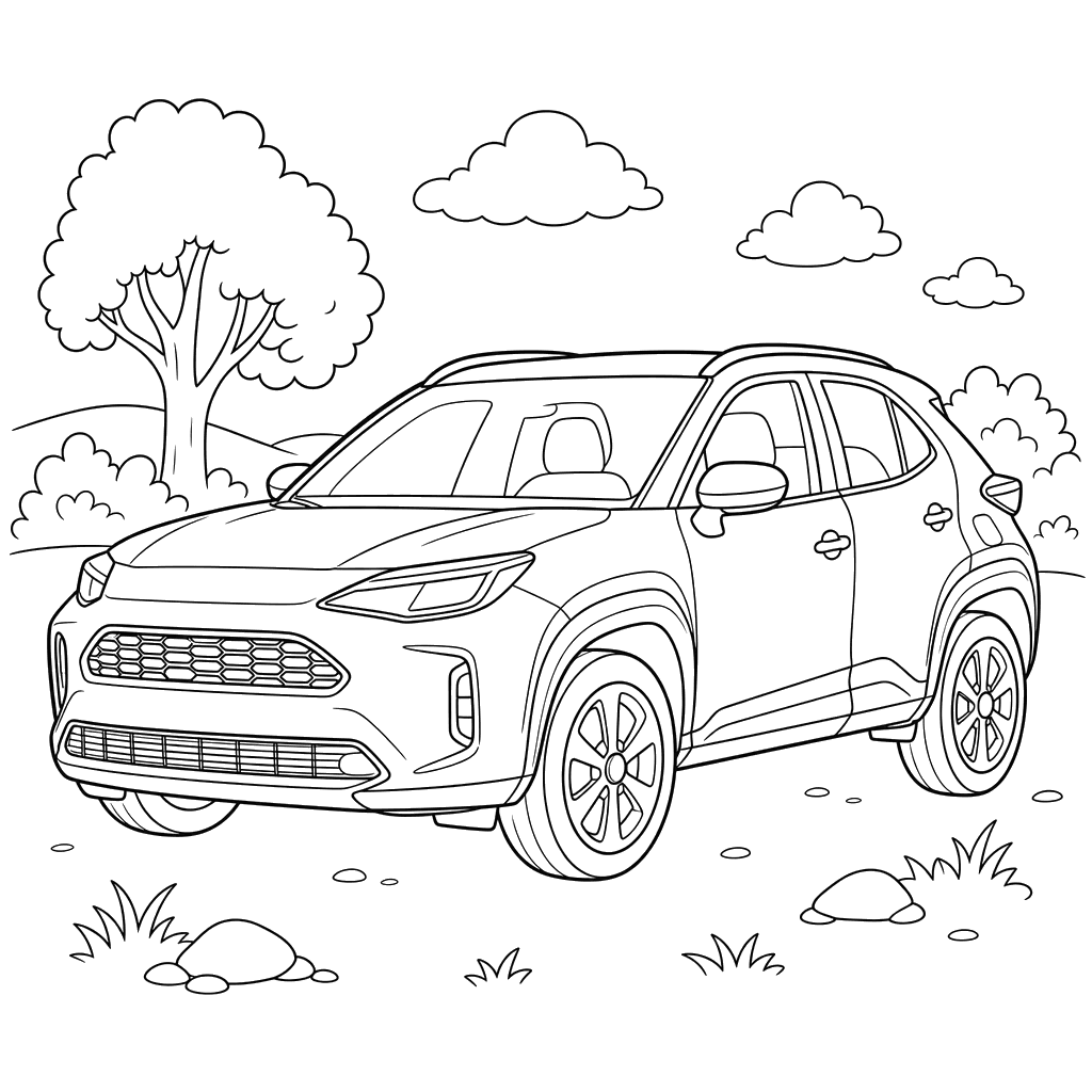 Toyota Yaris Cross Coloring Page
