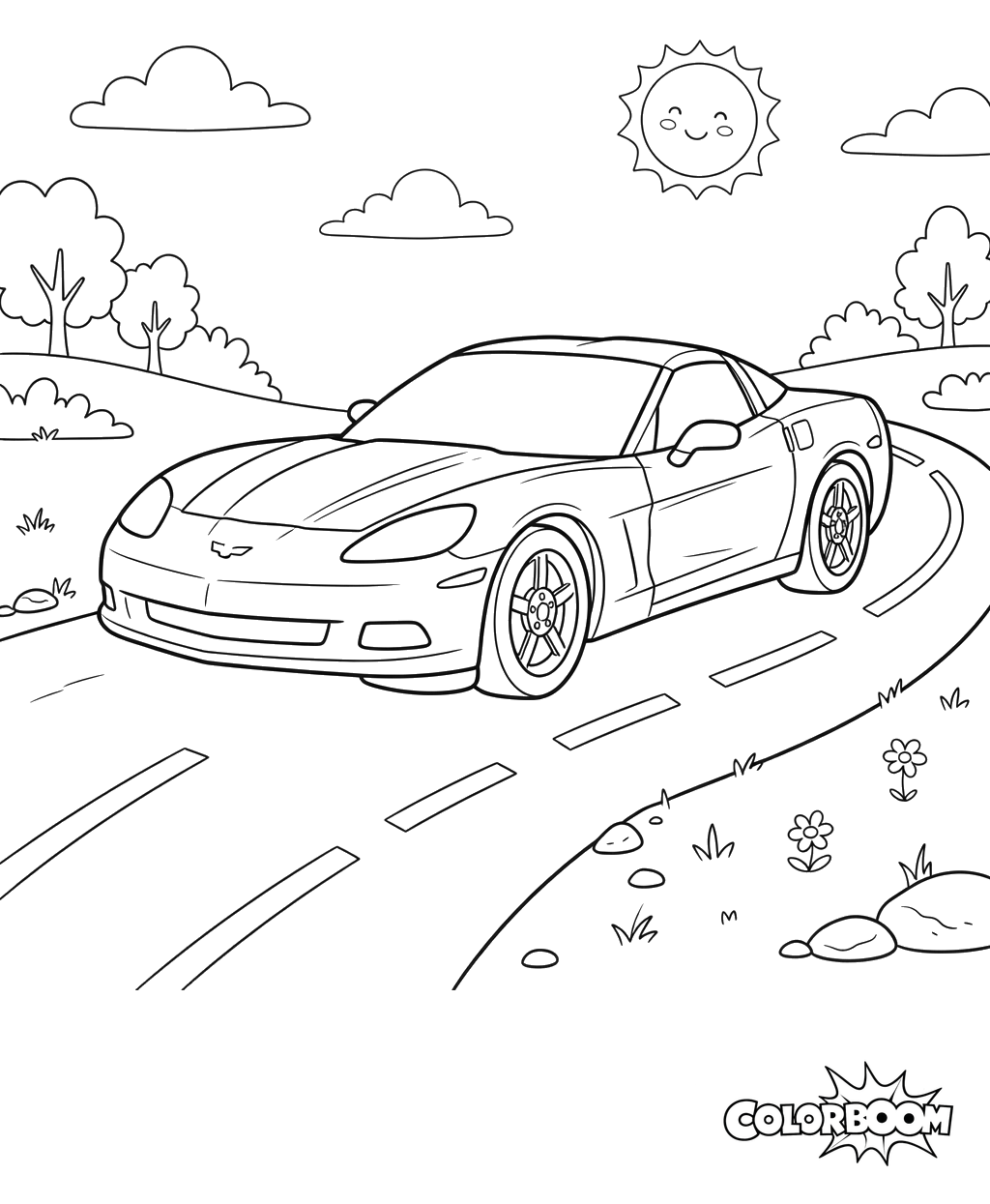 Chevrolet Corvette Coloring Page for Kids
