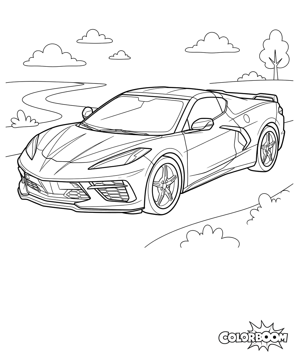 2020 Chevrolet Corvette Stingray Coloring Page