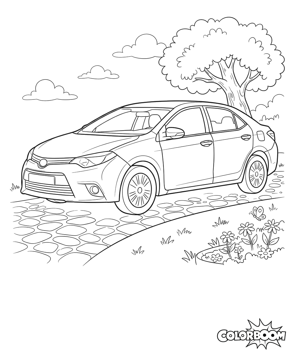 Toyota Corolla Coloring Page for Kids